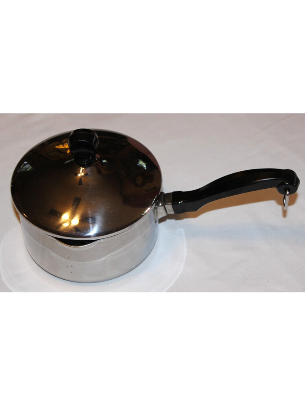 Vintage Farberware 1 Qt Stainless Steel Saucepan w/Lid Pour Spout Made USA